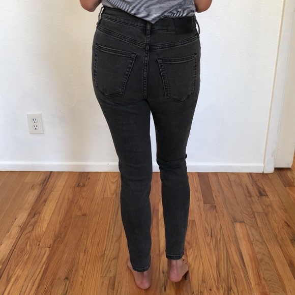 EVERLANE Charcoal Gray Slim Skinny High Rise Denim Jeans - Picture 3 of 6